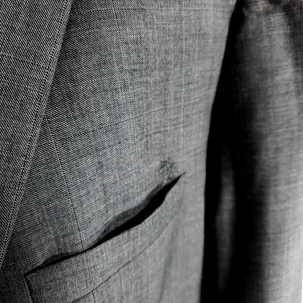 DAMAGED Joseph & Feiss Super 100s Wool 2 Button Blazer 44R Or Slim 46R Gray Shar